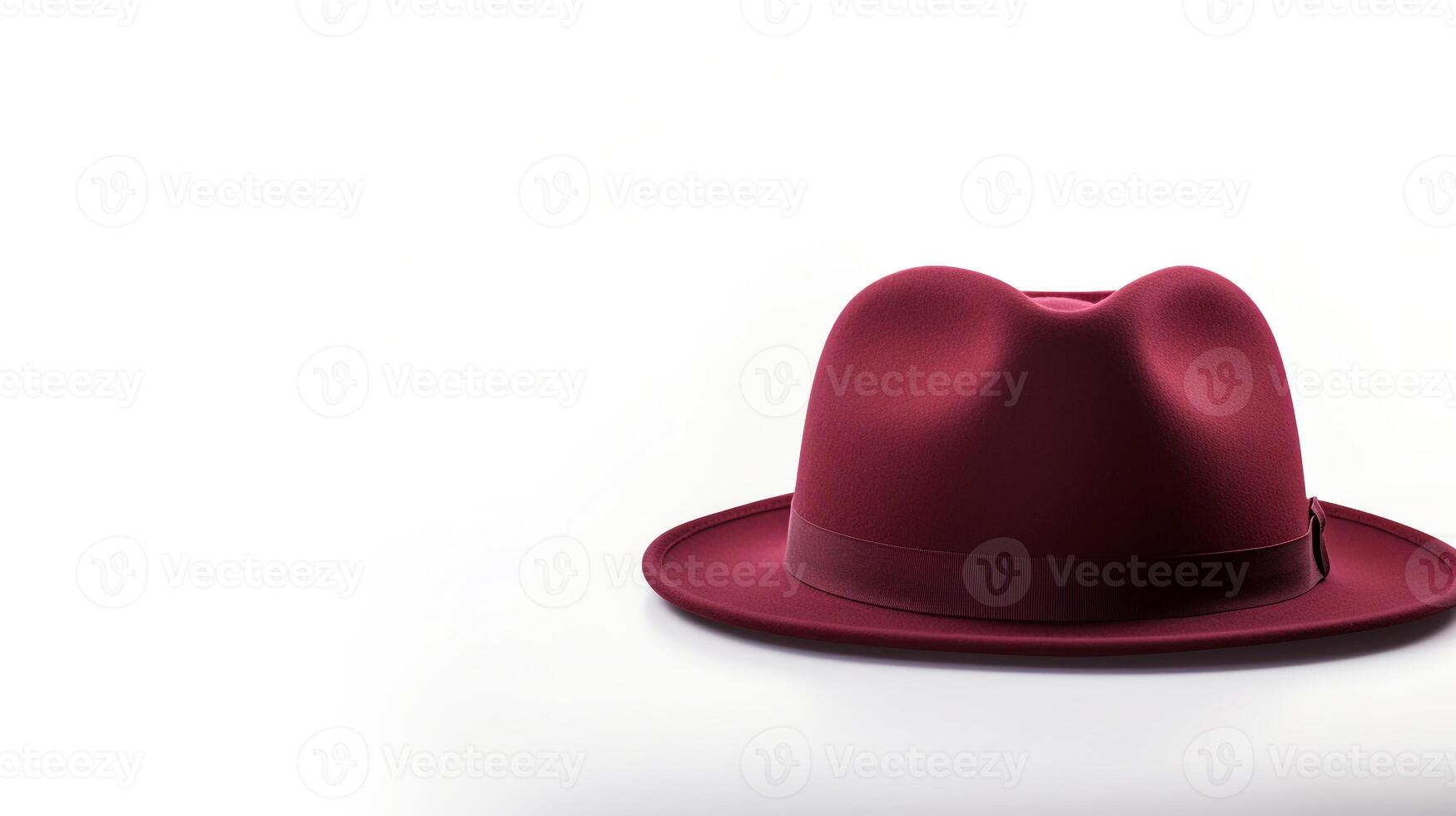 AI generated Photo of Burgundy Trilby Hat isolated on white background. AI Generated