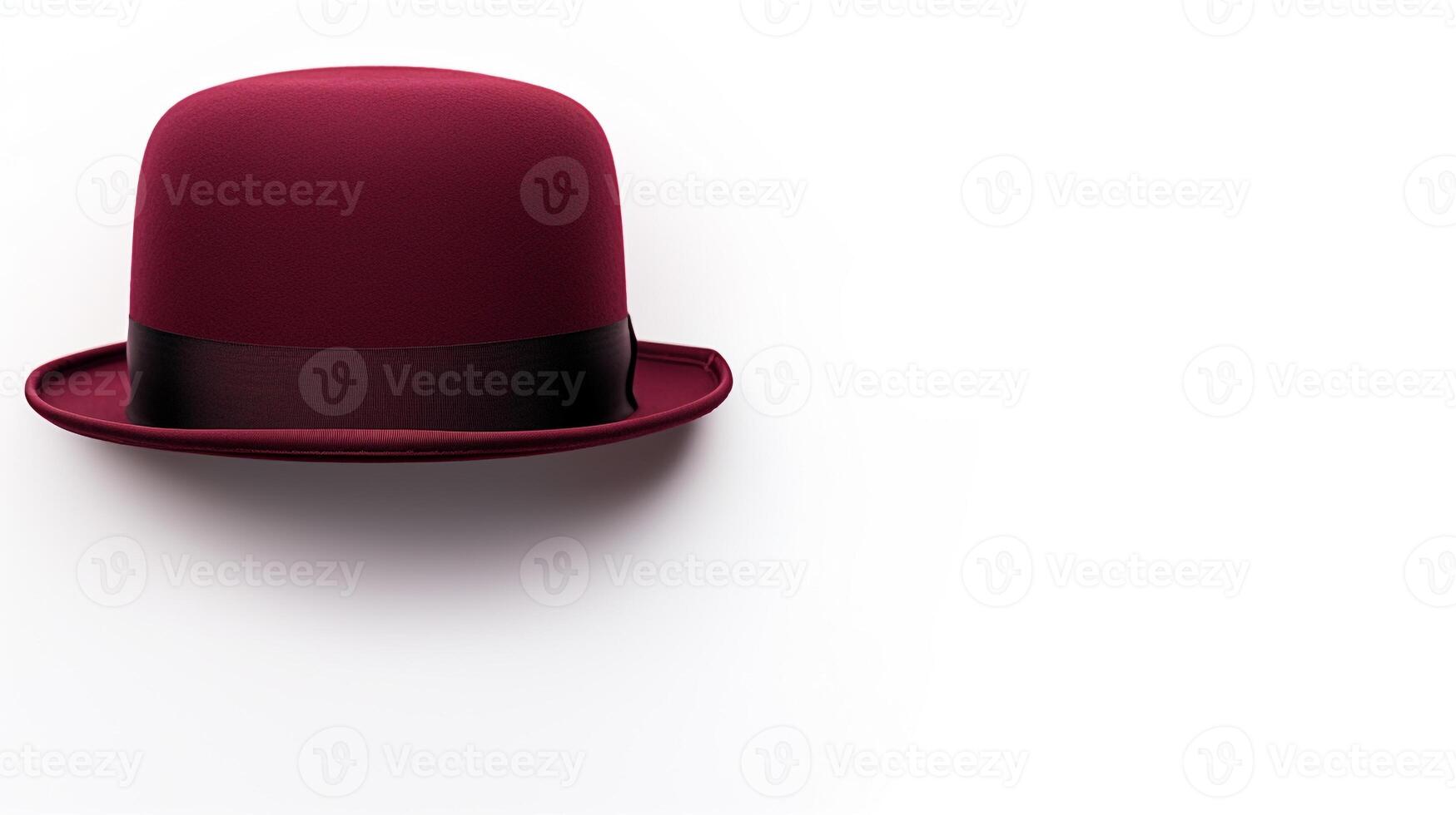 AI generated Photo of Burgundy Bowler Hat isolated on white background. AI Generated