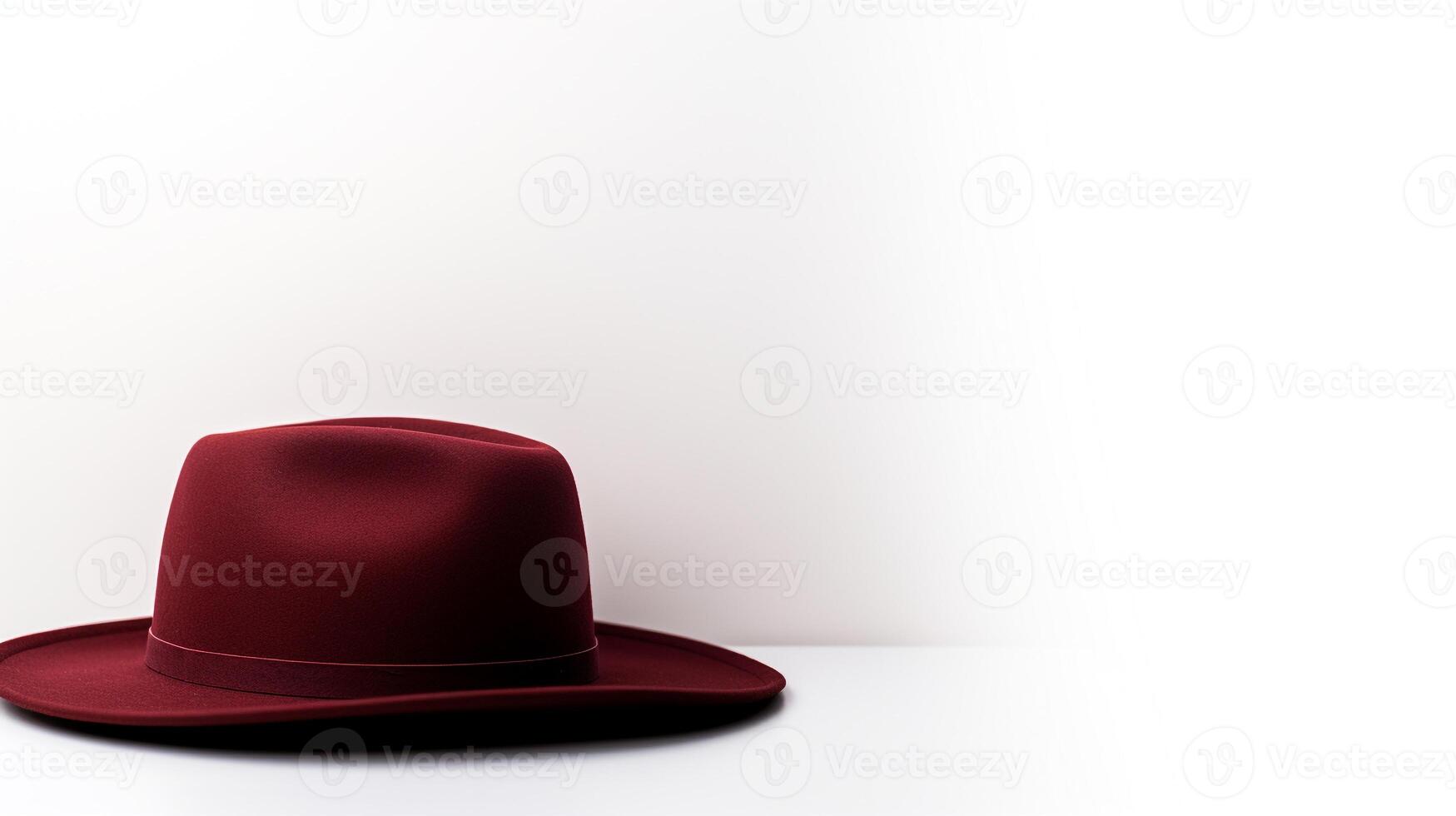 AI generated Photo of Burgundy Cowboy Hat isolated on white background. AI Generated