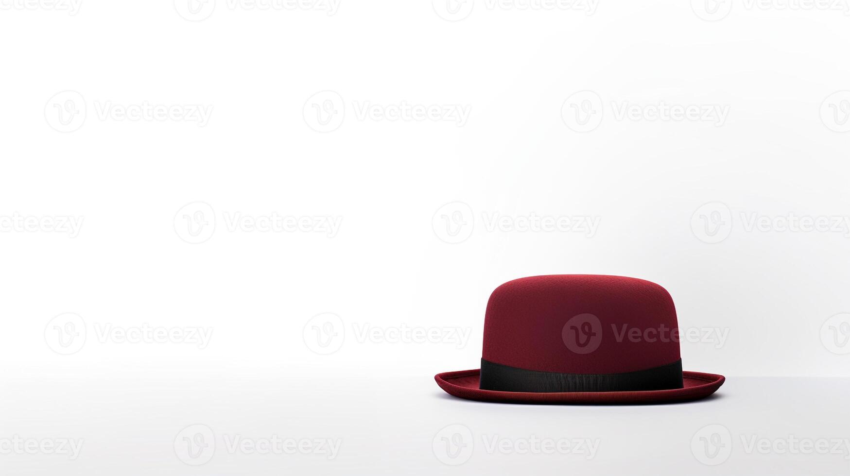 AI generated Photo of Burgundy Bowler Hat isolated on white background. AI Generated