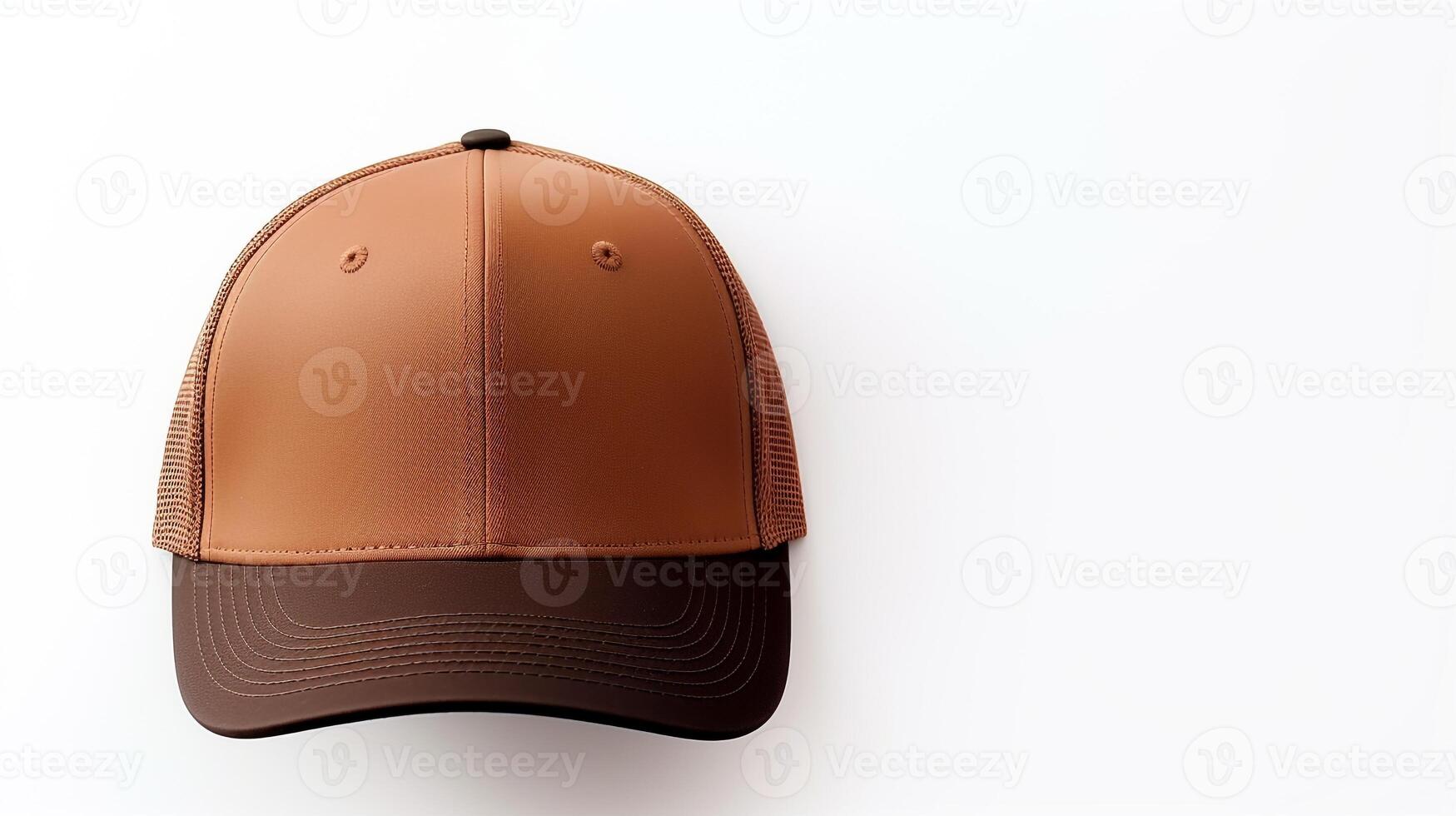 AI generated Photo of Brown Trucker Cap isolated on white background. AI Generated