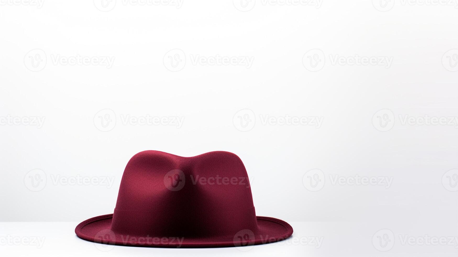 AI generated Photo of Burgundy Trilby Hat isolated on white background. AI Generated