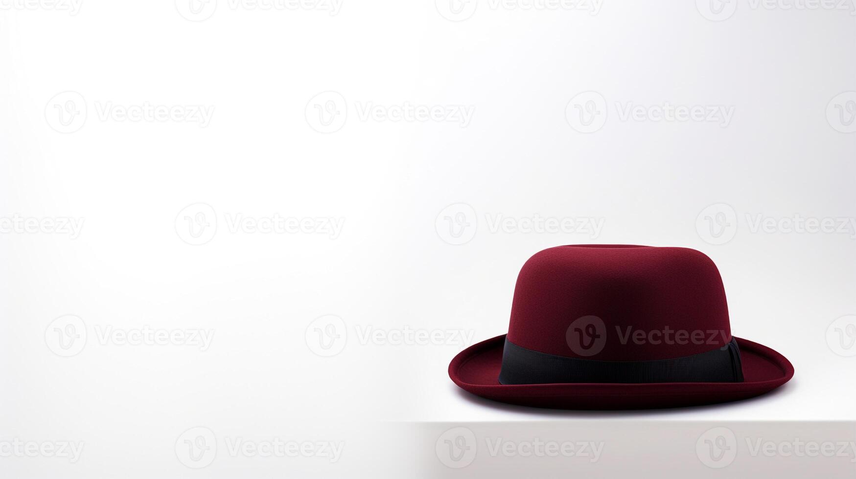 AI generated Photo of Burgundy Bowler Hat isolated on white background. AI Generated