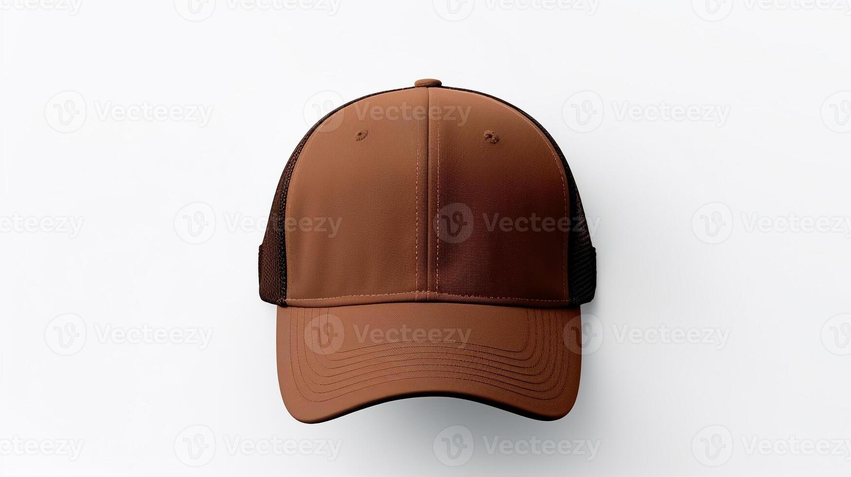 AI generated Photo of Brown Trucker Cap isolated on white background. AI Generated