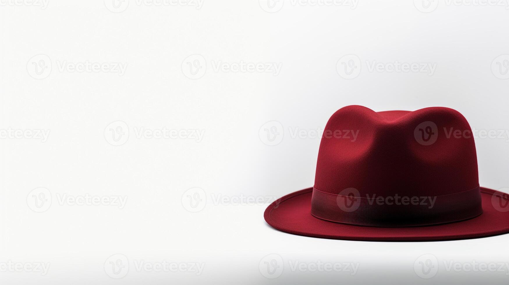 AI generated Photo of Burgundy Fedora Hat isolated on white background. AI Generated