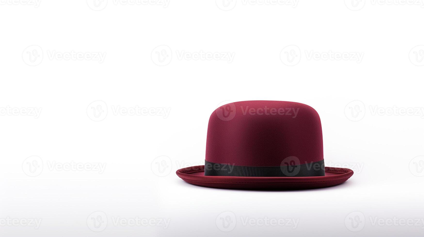 AI generated Photo of Burgundy Bowler Hat isolated on white background. AI Generated