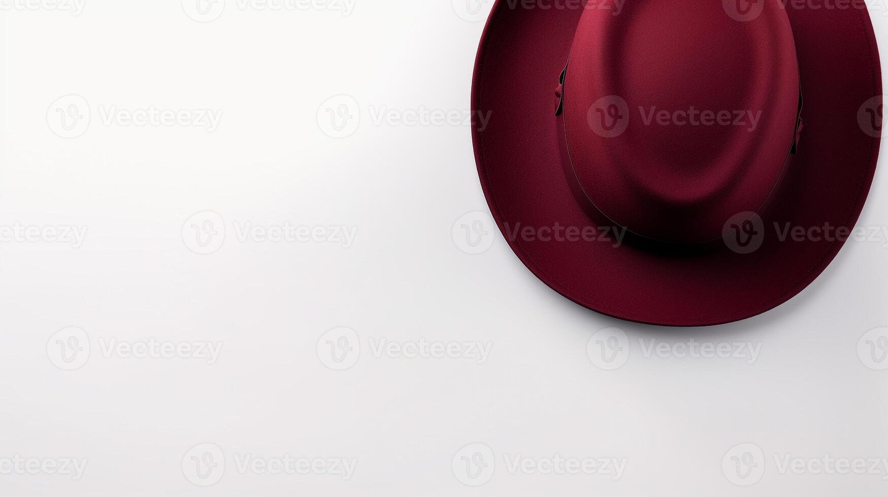 AI generated Photo of Burgundy Bowler Hat isolated on white background. AI Generated