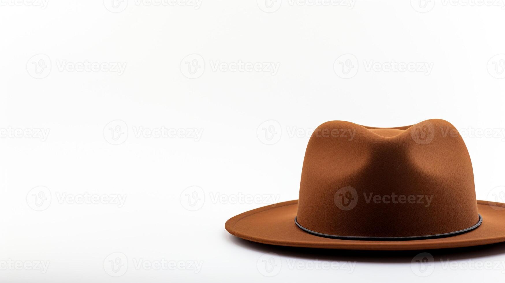 AI generated Photo of Brown Trilby Hat isolated on white background. AI Generated