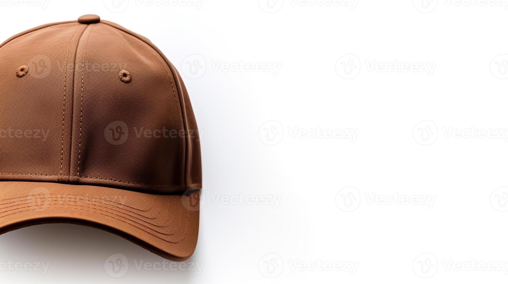 ai generado foto de marrón visera gorra aislado en blanco antecedentes. ai generado