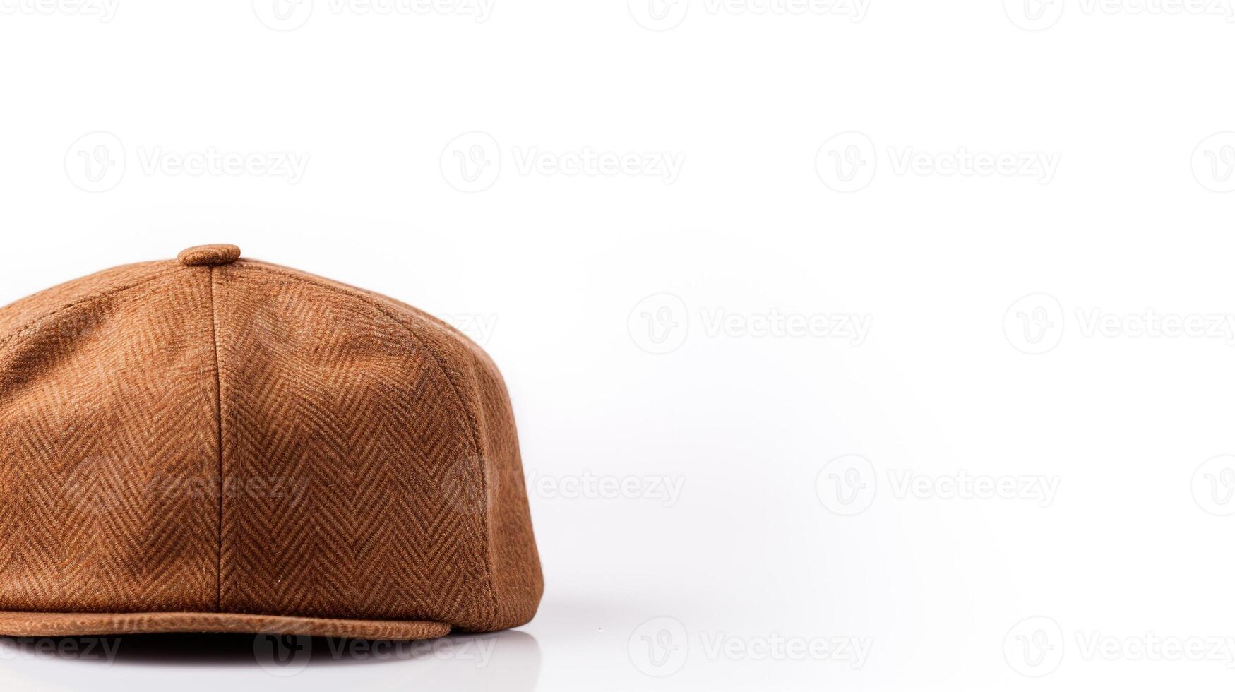 AI generated Photo of Brown Newsboy Cap isolated on white background. AI Generated