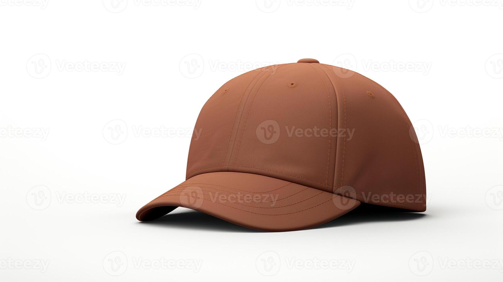 AI generated Photo of Brown Fitted Cap isolated on white background. AI Generated