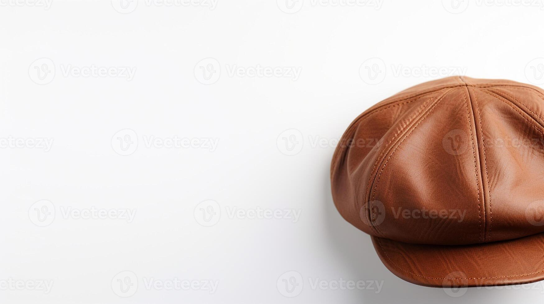 AI generated Photo of Brown Newsboy Cap isolated on white background. AI Generated