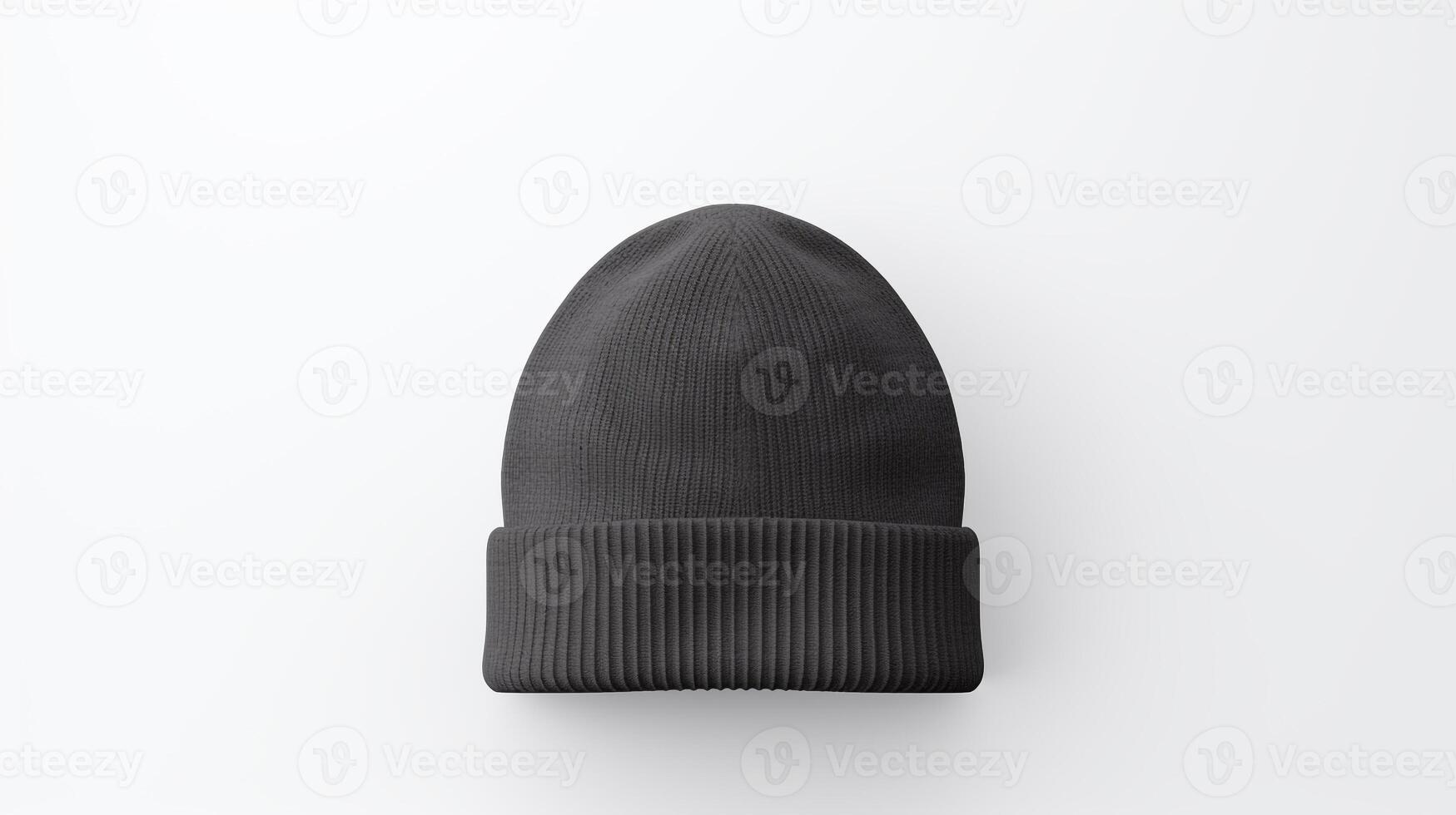 AI generated Photo of Charcoal Beanie Hat isolated on white background. AI Generated