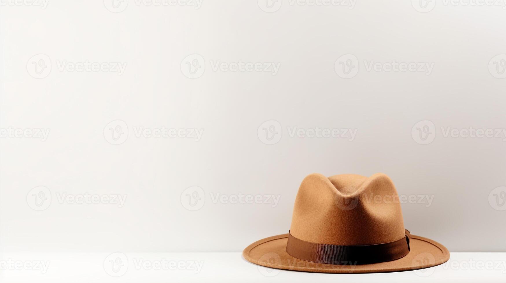 AI generated Photo of Camel Trilby Hat isolated on white background. AI Generated