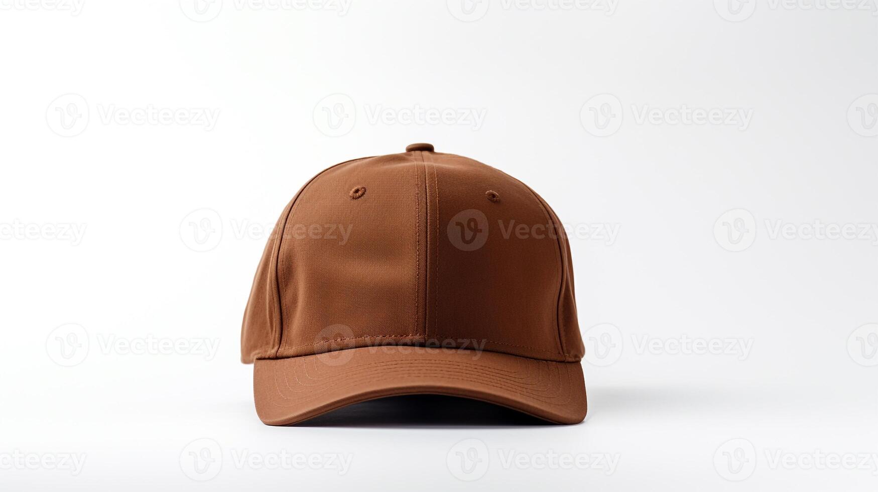 AI generated Photo of Brown Fitted Cap isolated on white background. AI Generated