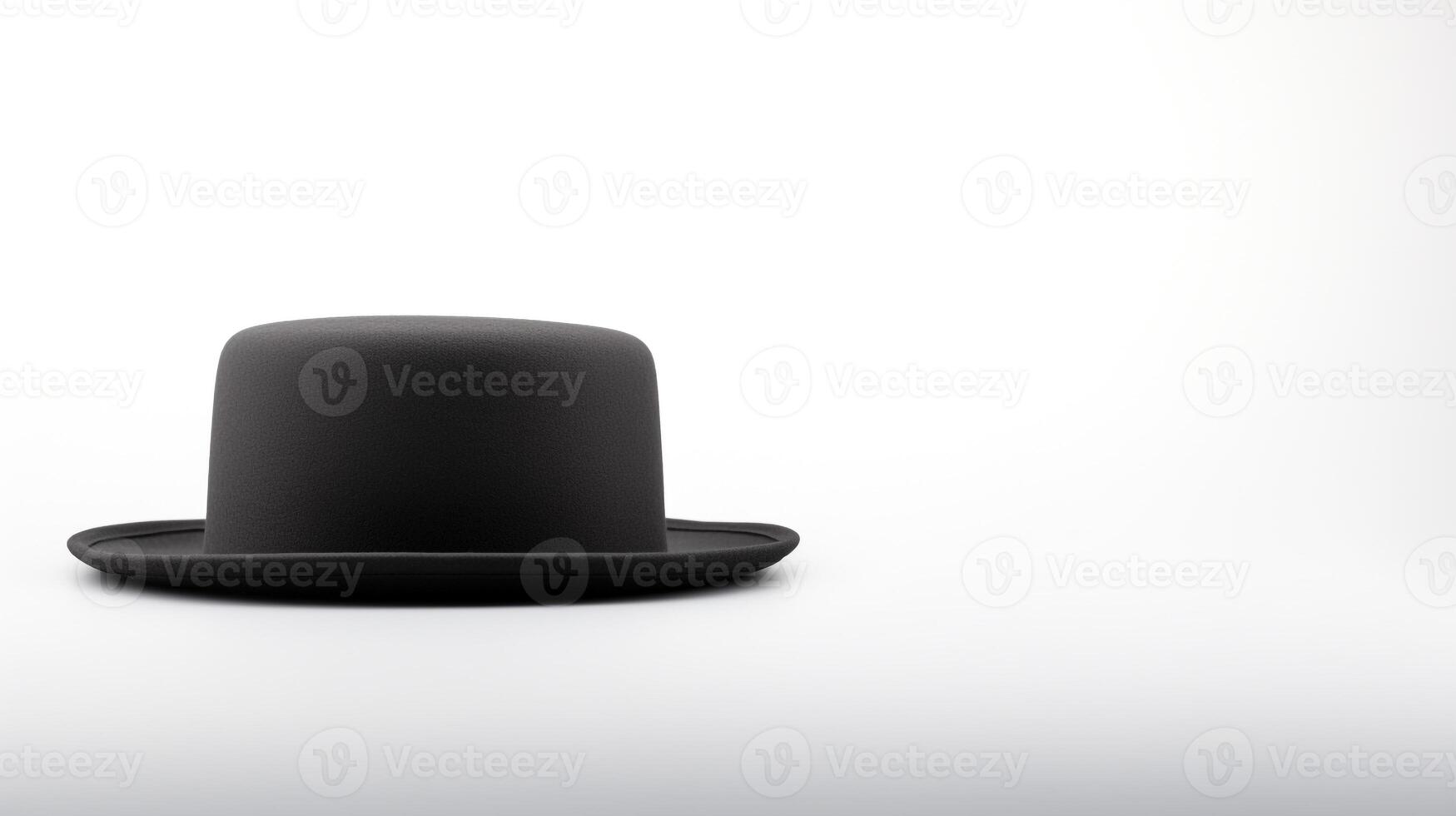 AI generated Photo of Charcoal Pork Pie Hat isolated on white background. AI Generated