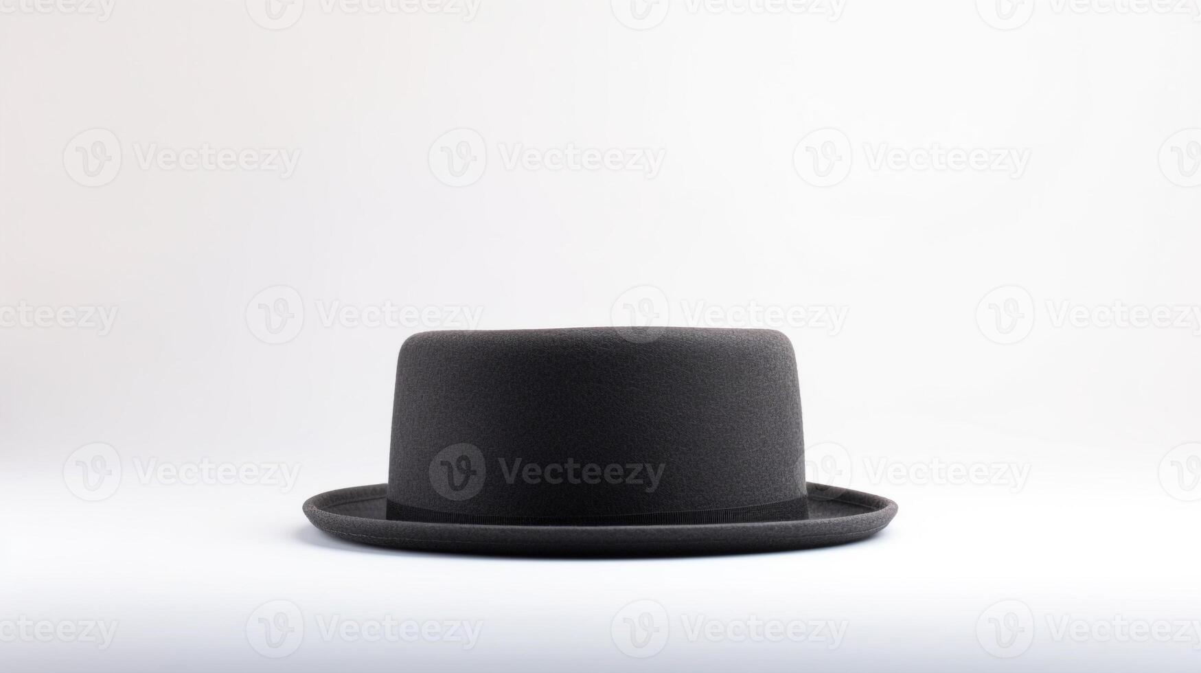 AI generated Photo of Charcoal Pork Pie Hat isolated on white background. AI Generated