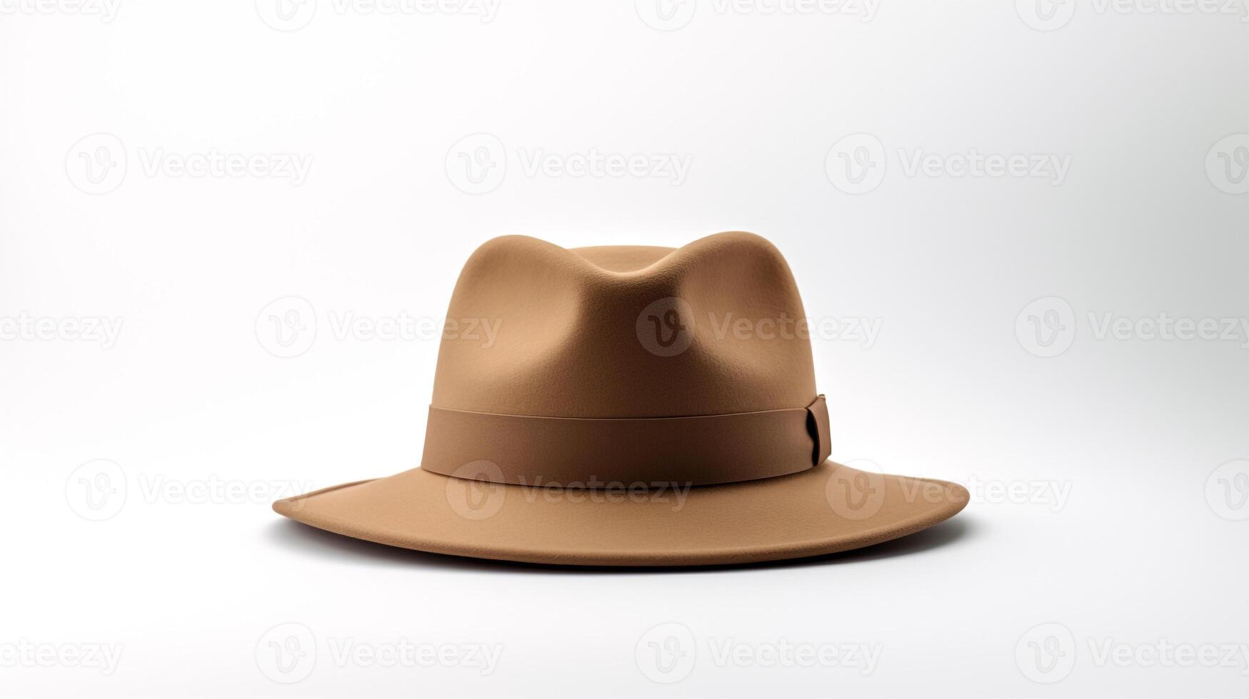 AI generated Photo of Camel Fedora Hat isolated on white background. AI Generated