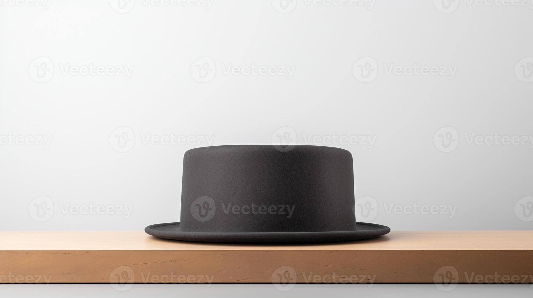 AI generated Photo of Charcoal Pork Pie Hat isolated on white background. AI Generated