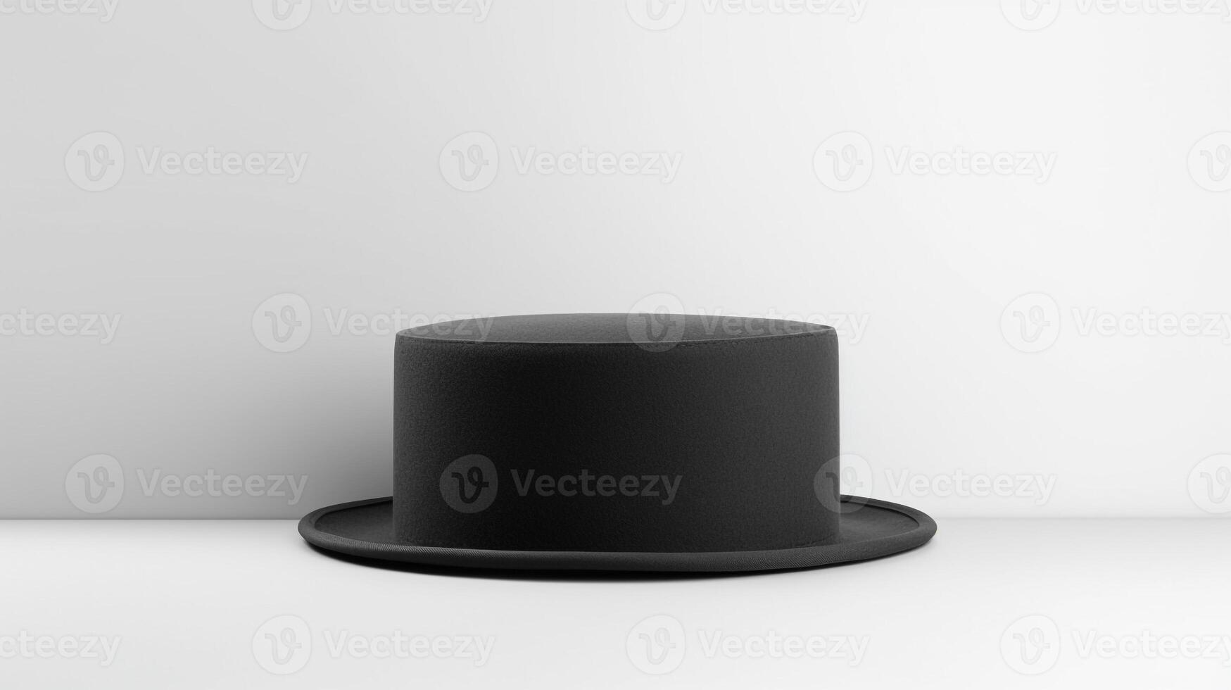 AI generated Photo of Charcoal Pork Pie Hat isolated on white background. AI Generated