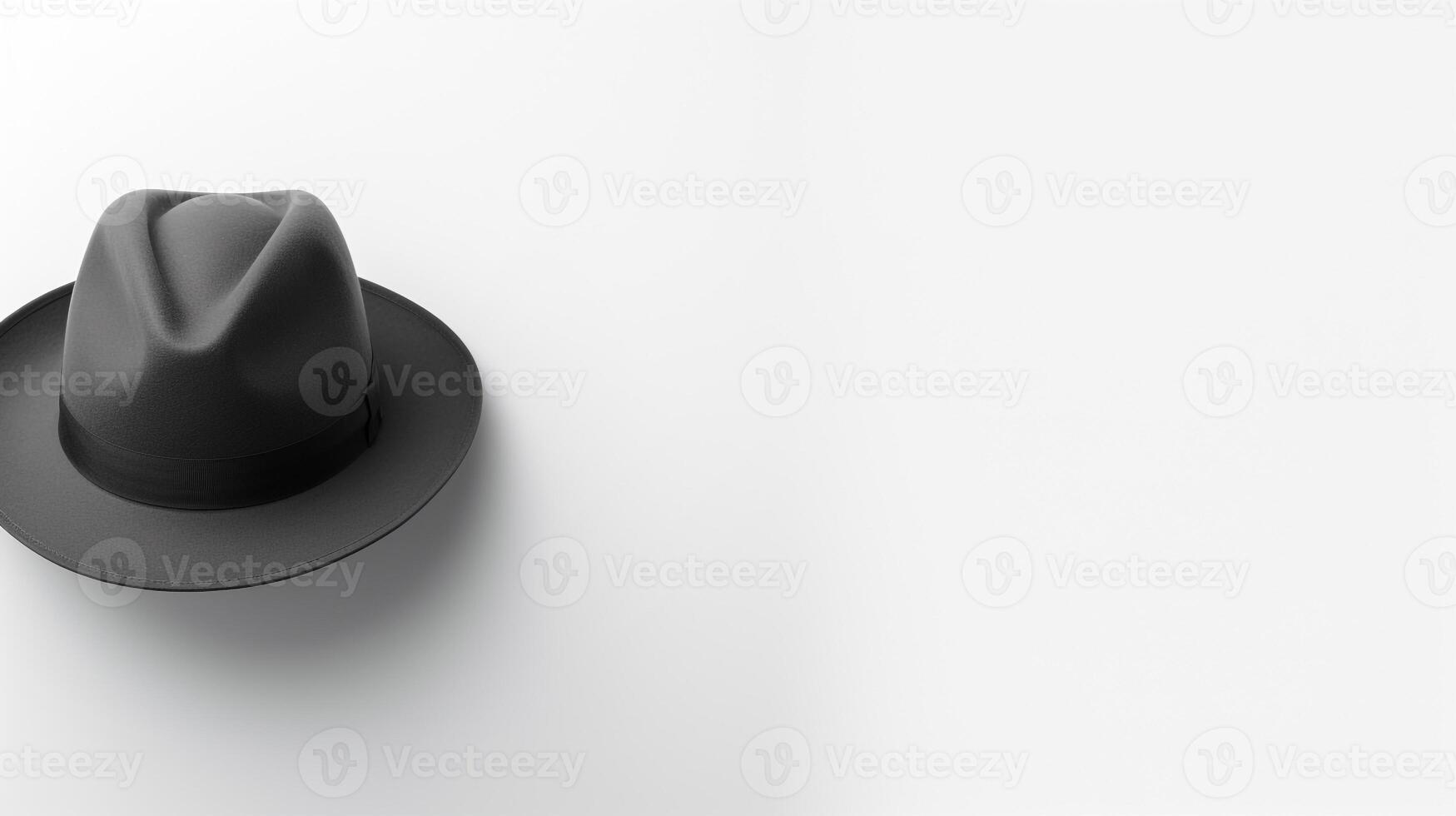 AI generated Photo of Charcoal Fedora Hat isolated on white background. AI Generated
