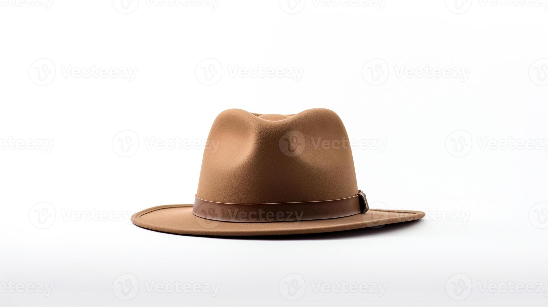 AI generated Photo of Camel Trilby Hat isolated on white background. AI Generated