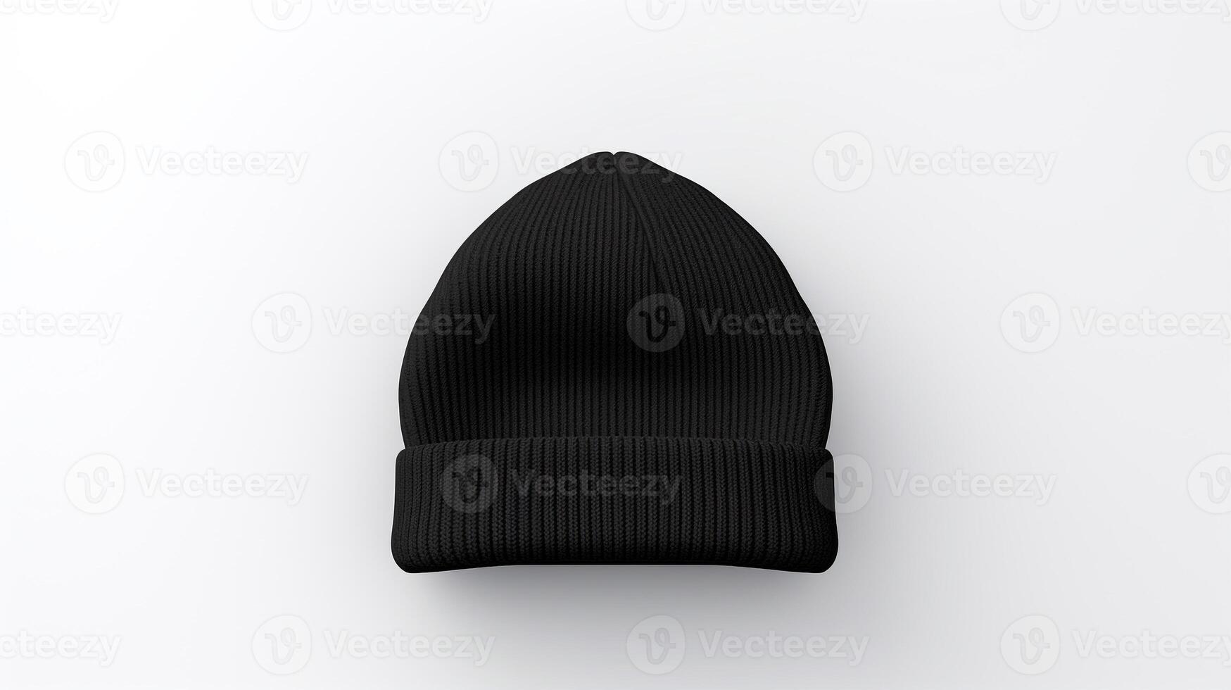 AI generated Photo of Charcoal Beanie Hat isolated on white background. AI Generated