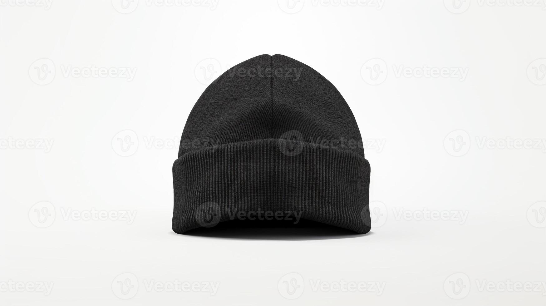 AI generated Photo of Charcoal Beanie Hat isolated on white background. AI Generated