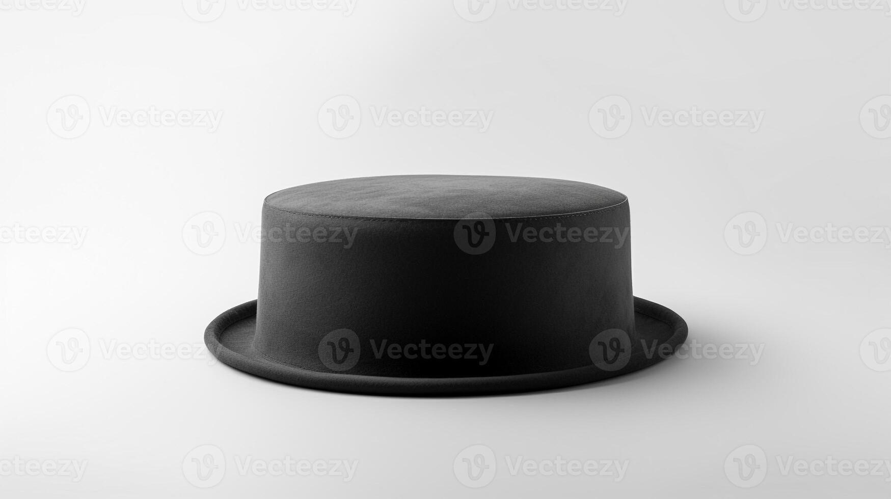 AI generated Photo of Charcoal Pork Pie Hat isolated on white background. AI Generated