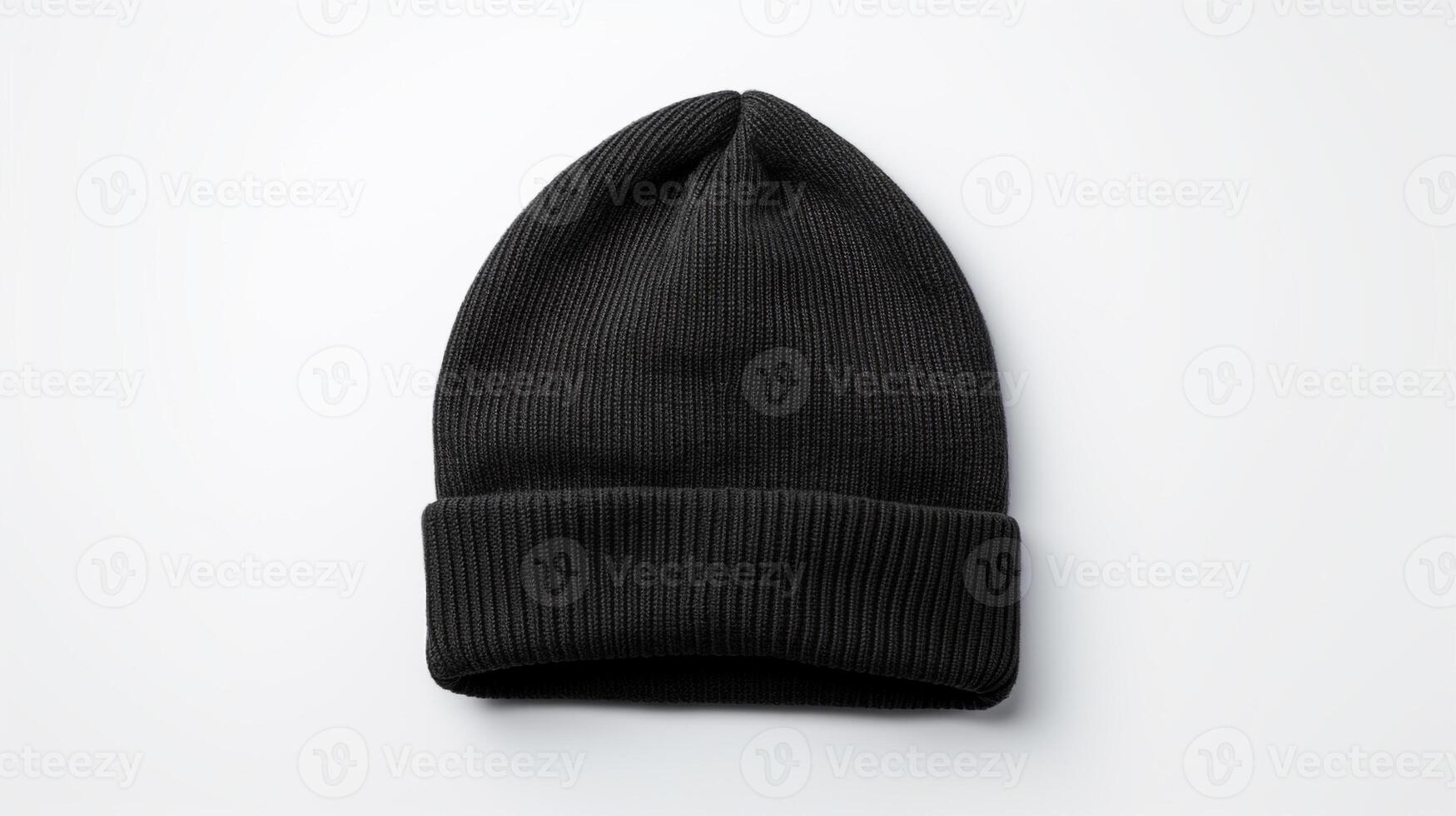 AI generated Photo of Charcoal Beanie Hat isolated on white background. AI Generated