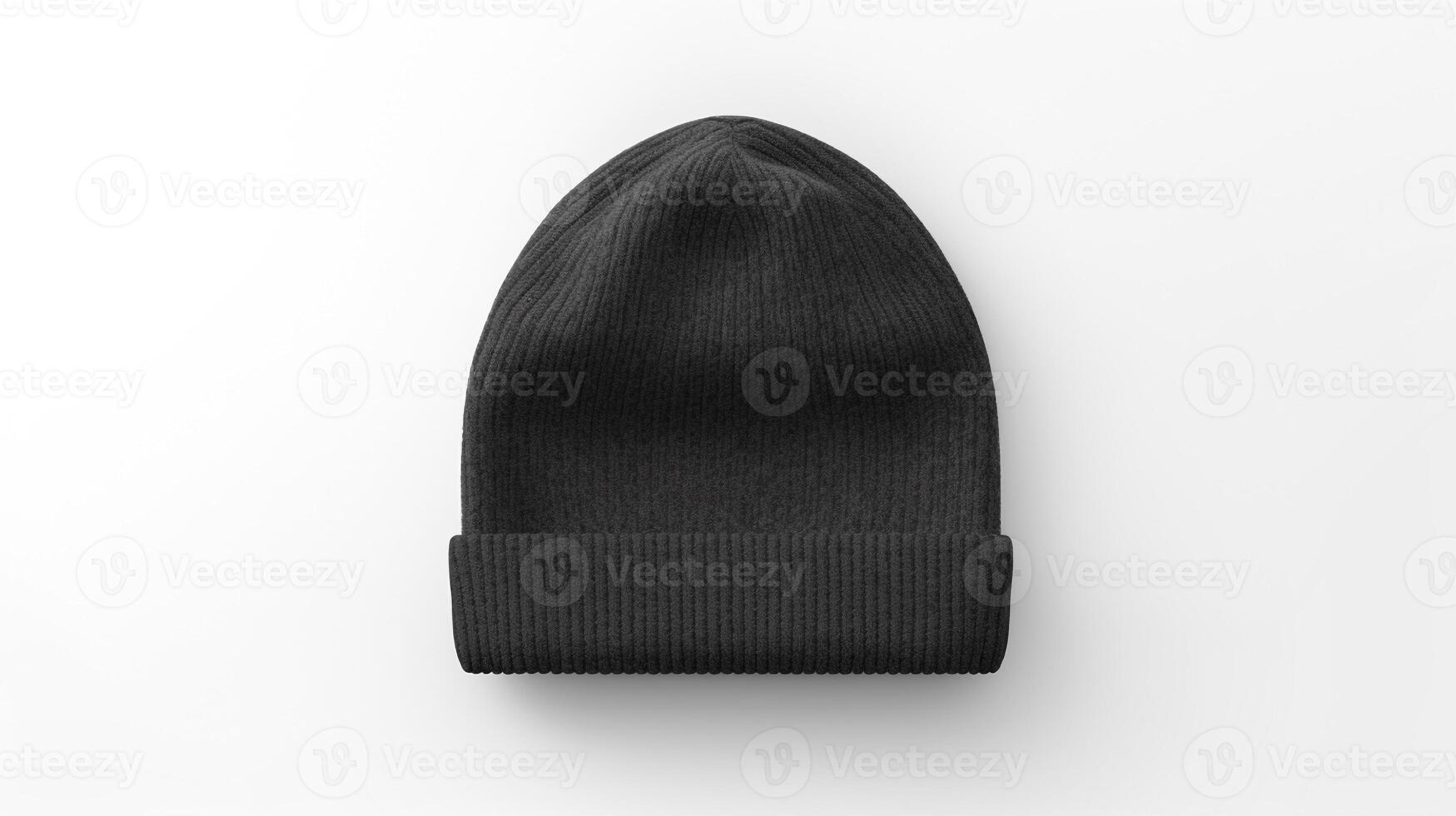 AI generated Photo of Charcoal Beanie Hat isolated on white background. AI Generated