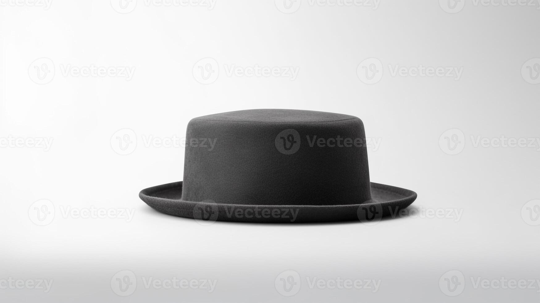 AI generated Photo of Charcoal Pork Pie Hat isolated on white background. AI Generated