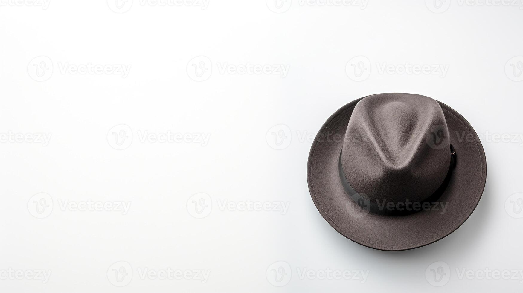 AI generated Photo of Charcoal Fedora Hat isolated on white background. AI Generated