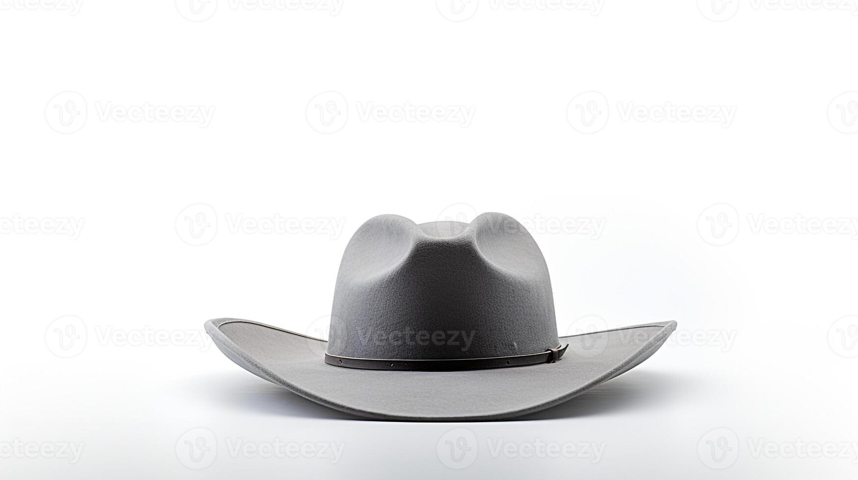 AI generated Photo of Gray Cowboy Hat isolated on white background. AI Generated