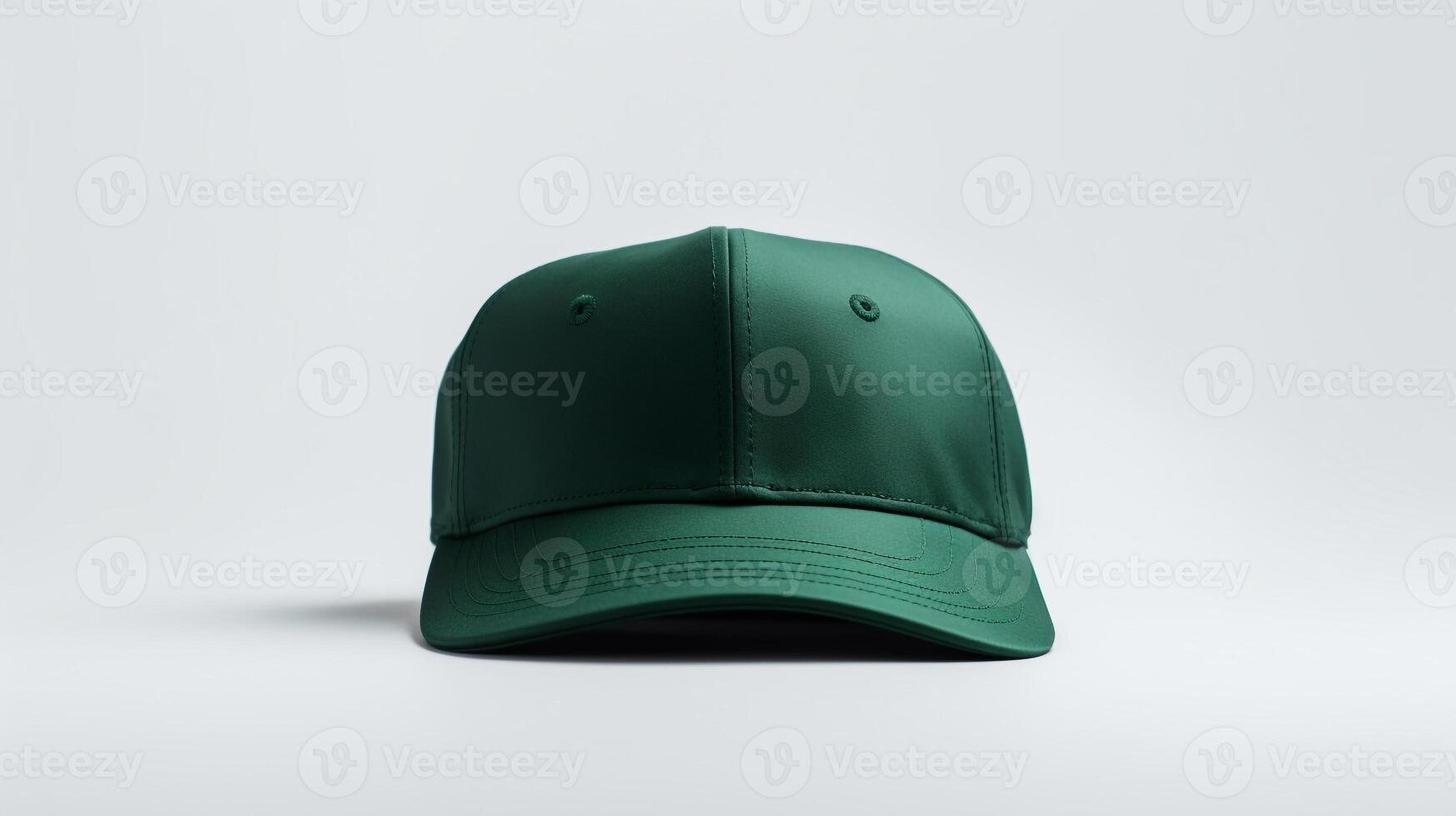 AI generated Photo of Dark Green Military Cap isolated on white background. AI Generated