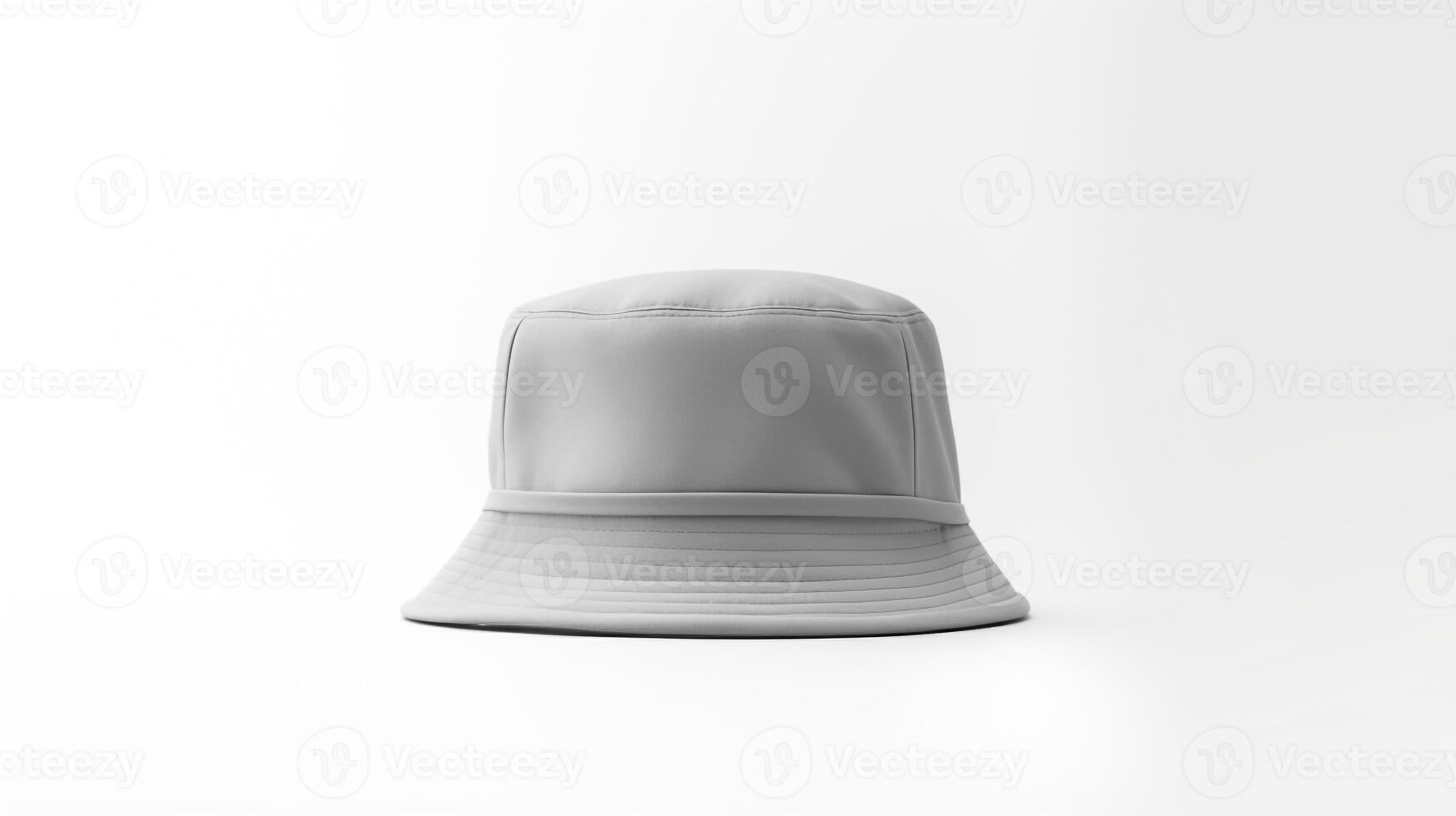 AI generated Photo of Gray Bucket Hat isolated on white background. AI Generated