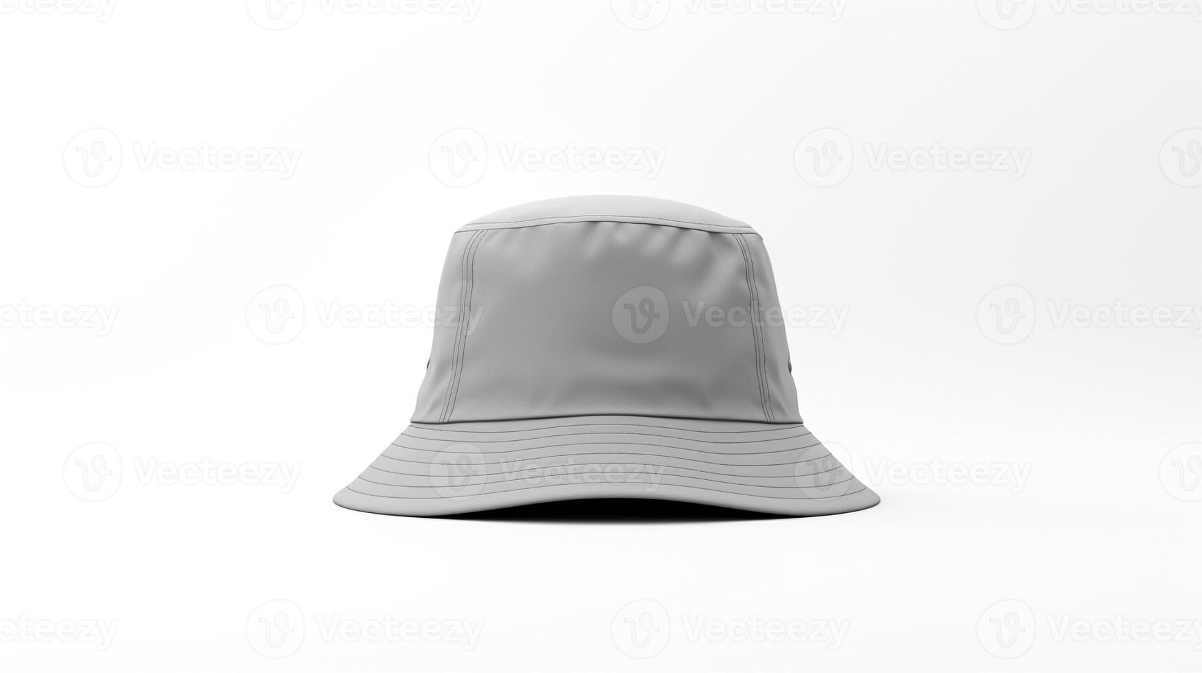 AI generated Photo of Gray Bucket Hat isolated on white background. AI Generated