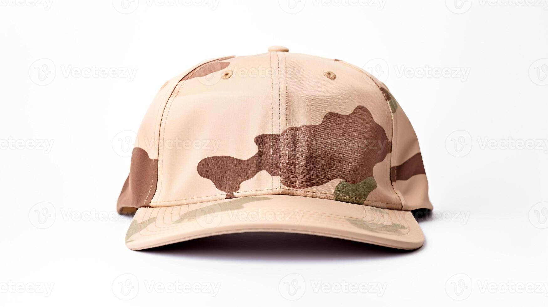 AI generated Photo of Desert Camo Military Cap isolated on white background. AI Generated