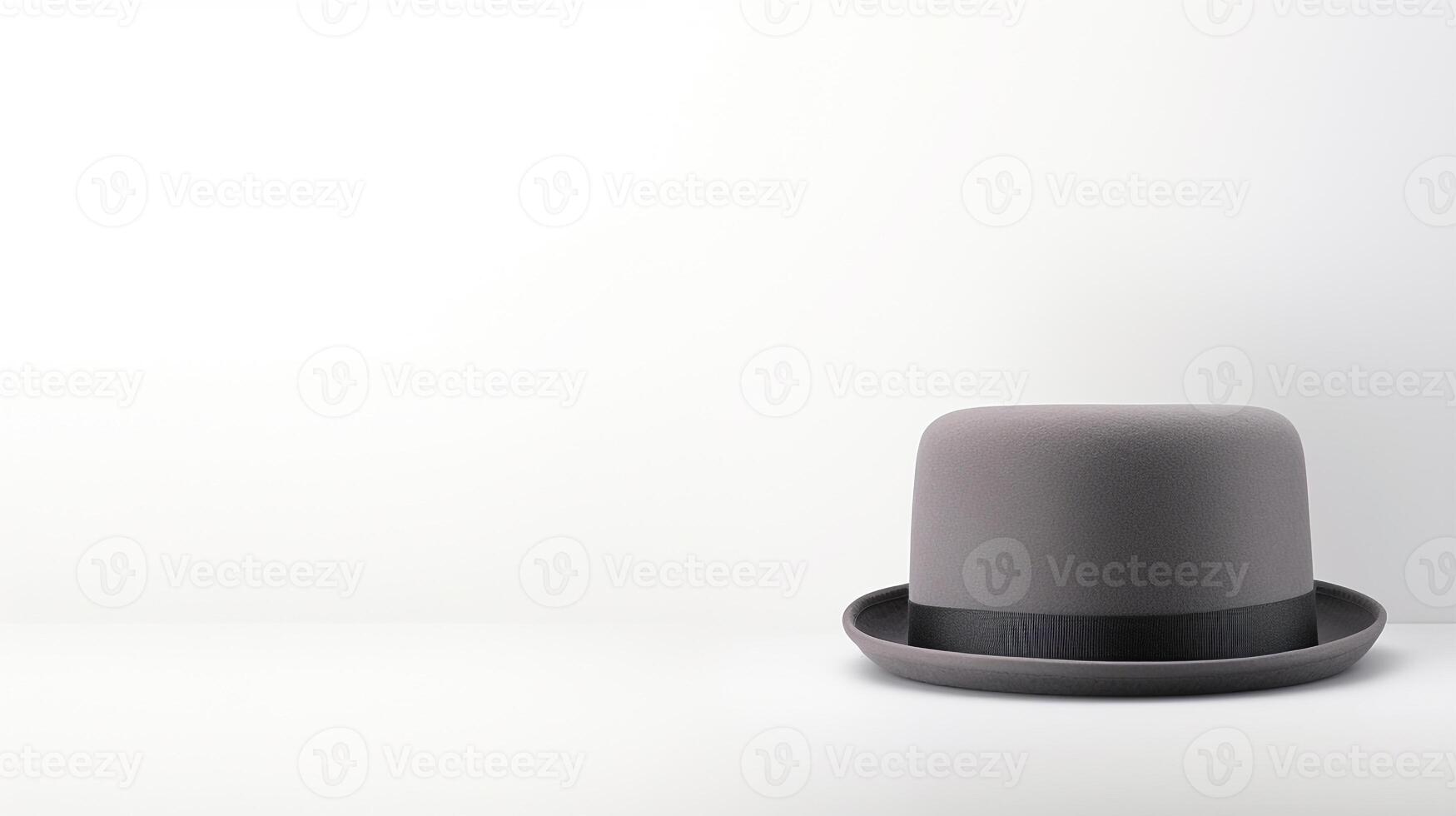 AI generated Photo of Gray Bowler Hat isolated on white background. AI Generated