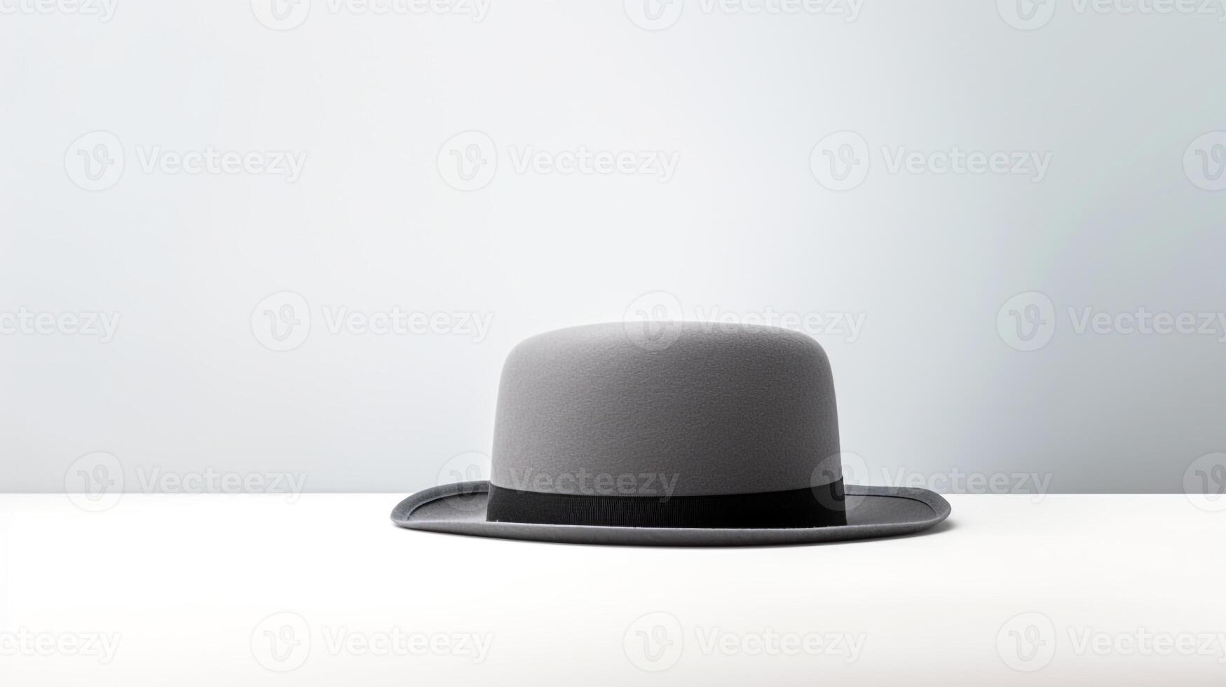 AI generated Photo of Gray Bowler Hat isolated on white background. AI Generated