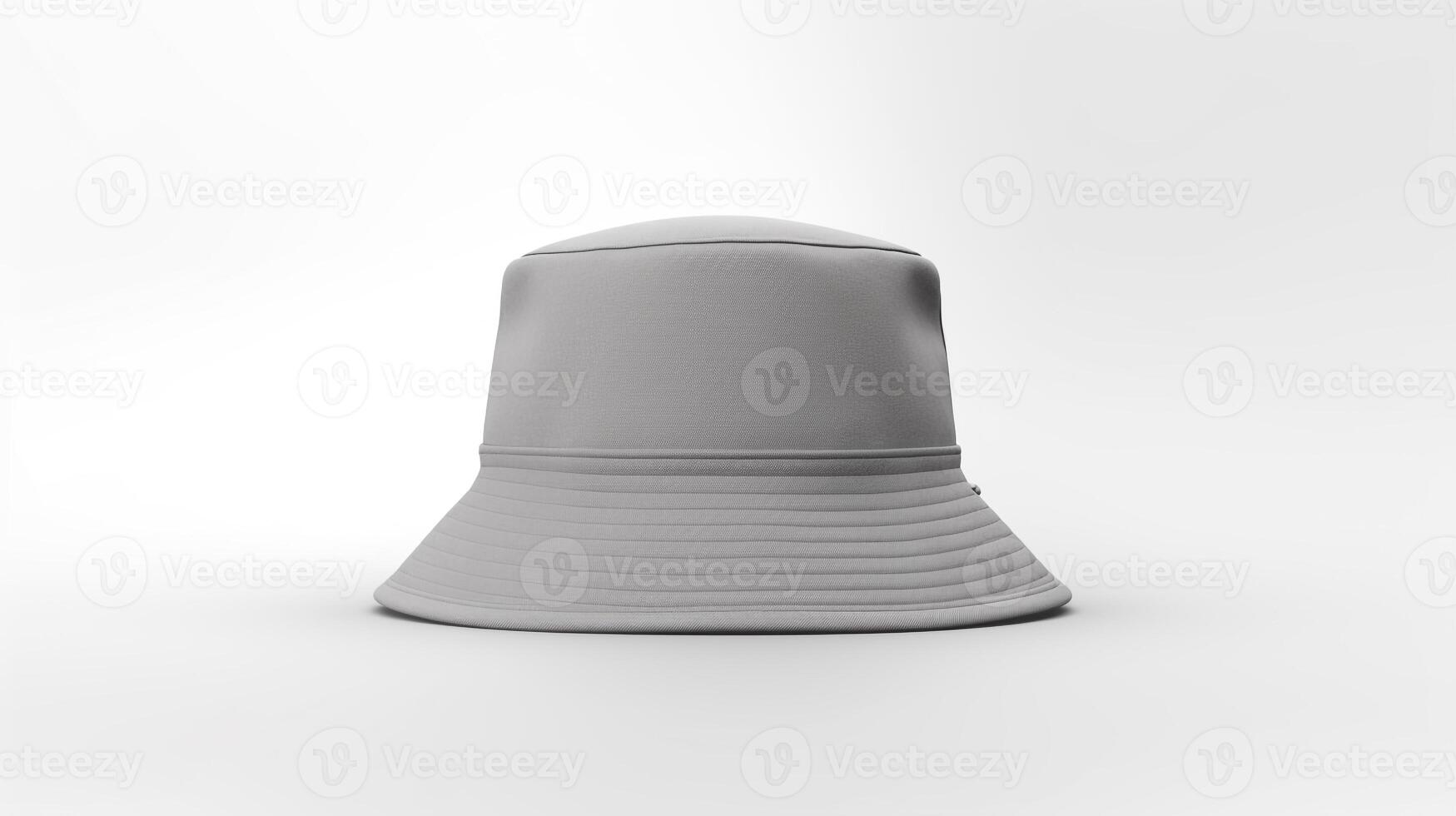 AI generated Photo of Gray Bucket Hat isolated on white background. AI Generated