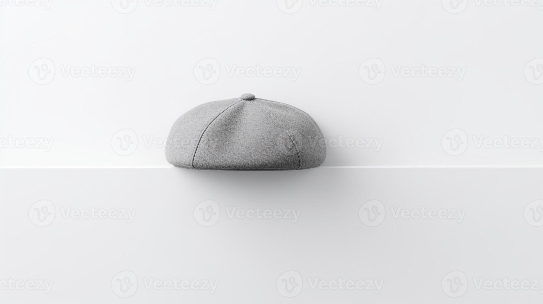 AI generated Photo of Gray Beret Hat isolated on white background. AI Generated