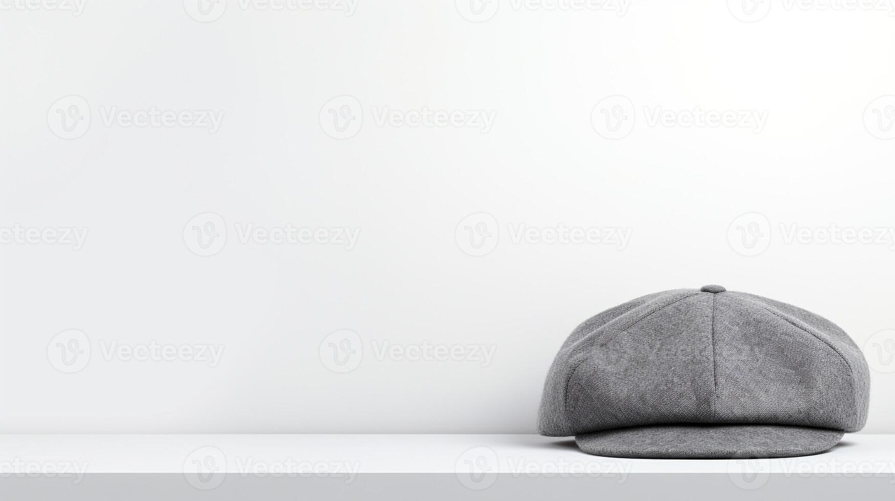 AI generated Photo of Gray Beret Hat isolated on white background. AI Generated