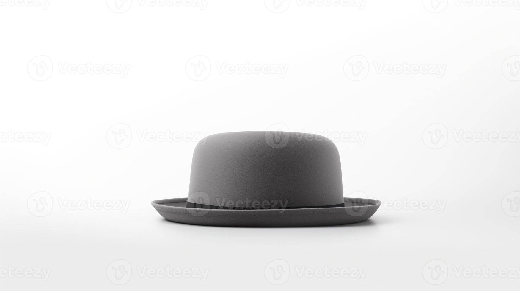 AI generated Photo of Gray Bowler Hat isolated on white background. AI Generated