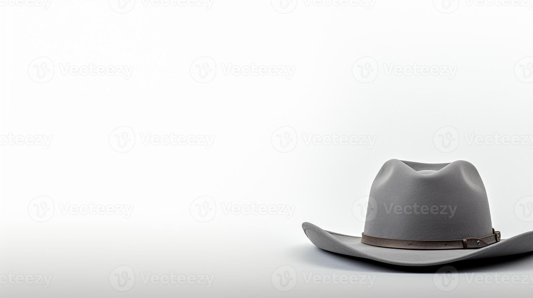 AI generated Photo of Gray Cowboy Hat isolated on white background. AI Generated