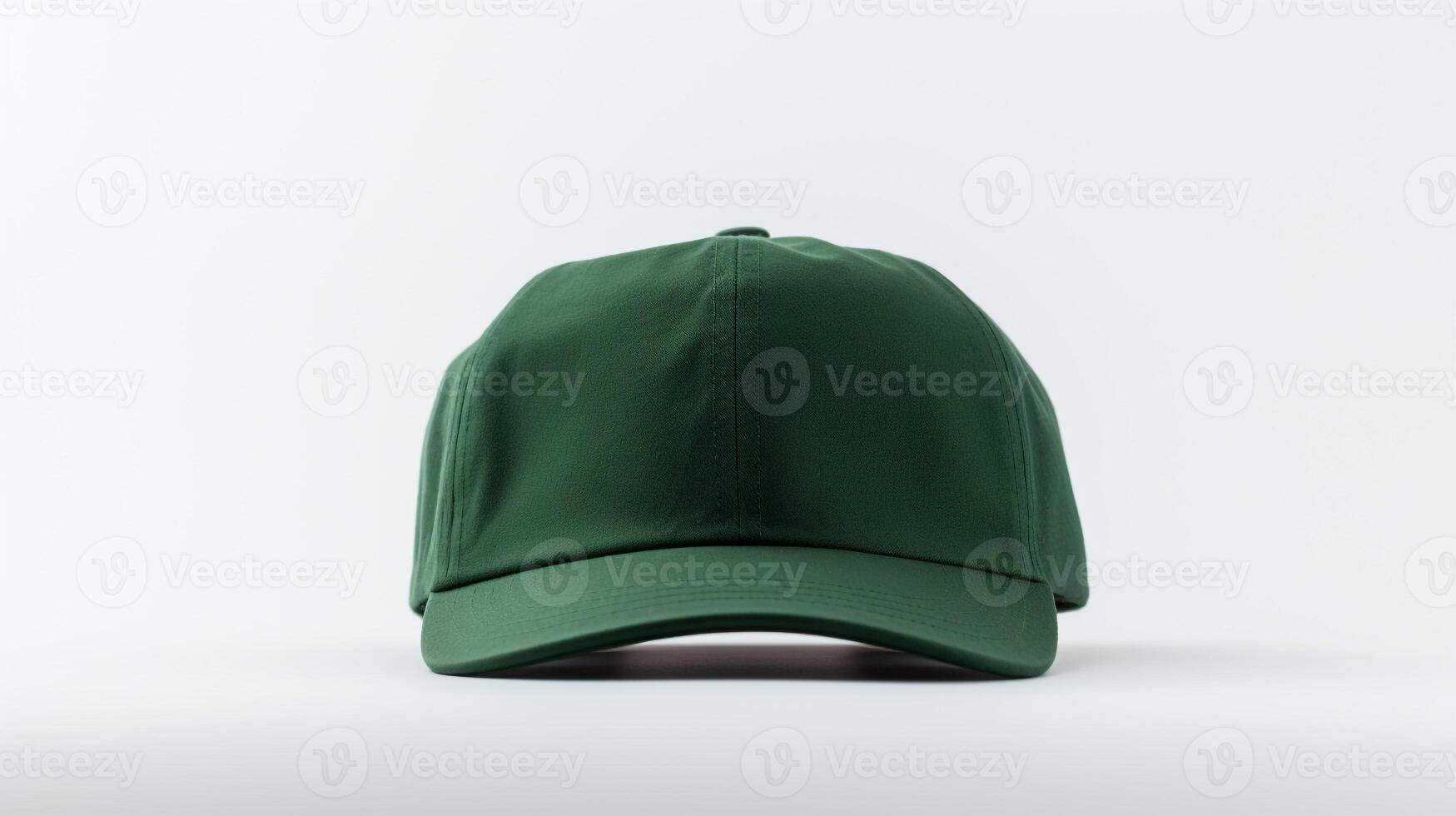 AI generated Photo of Dark Green Military Cap isolated on white background. AI Generated