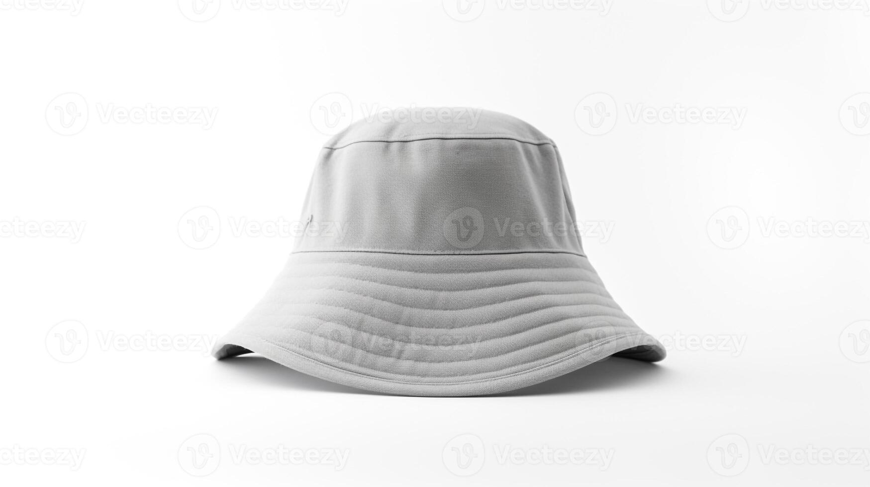 AI generated Photo of Gray Bucket Hat isolated on white background. AI Generated