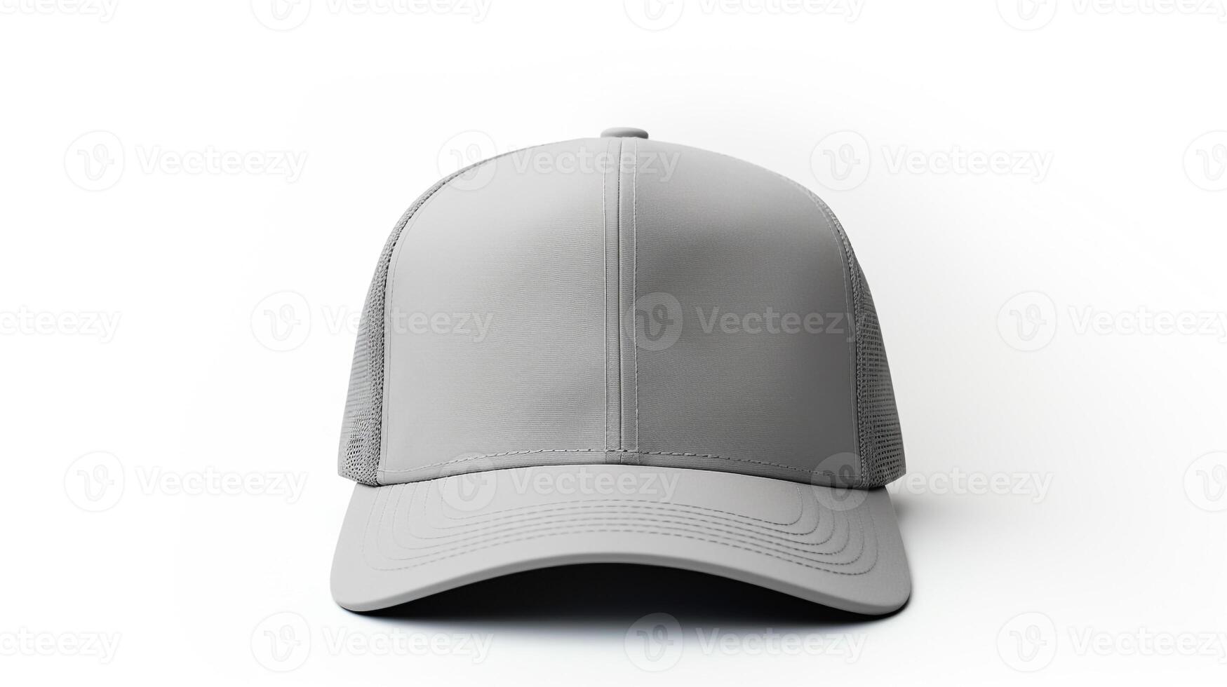 AI generated Photo of Gray Trucker Cap isolated on white background. AI Generated