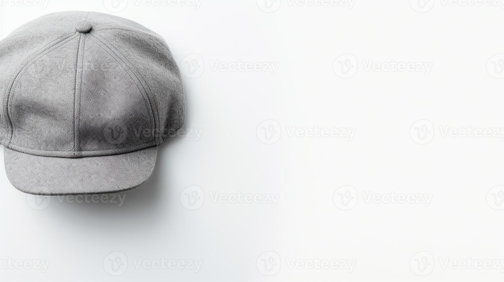 AI generated Photo of Gray Flat Cap isolated on white background. AI Generated