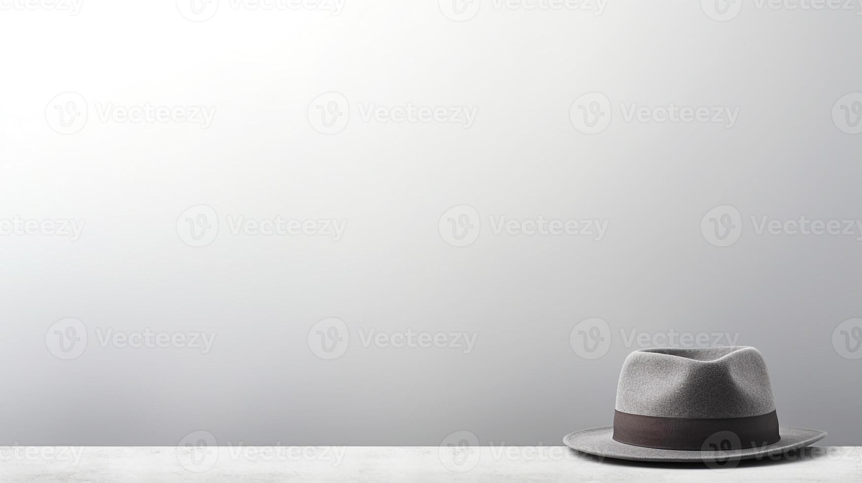 AI generated Photo of Gray Fedora Hat isolated on white background. AI Generated